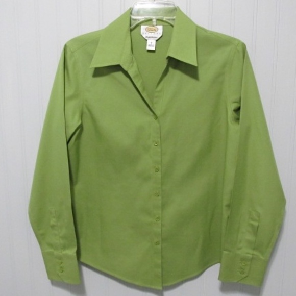 Talbots Green Dress Shirt, Size 8P - Picture 1 of 8